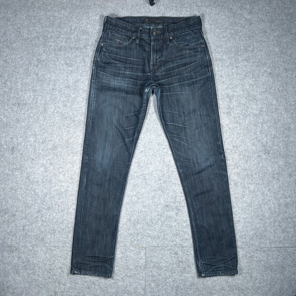 Guess denim jeans mens 29x30 Dark Wash Slim Tapered Stretch Casual Modern